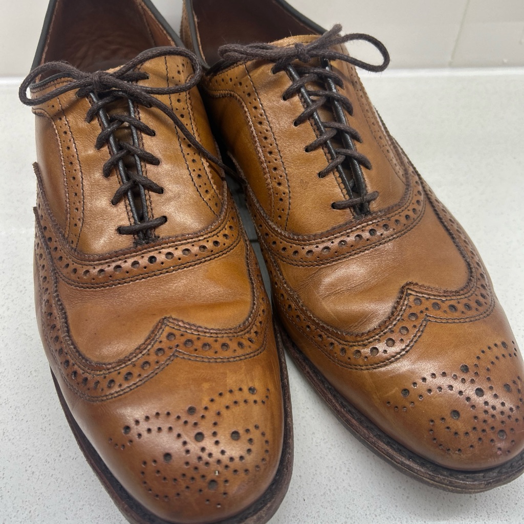 Allen Edmonds Mcallister Brown Leather Wingtip Shoes